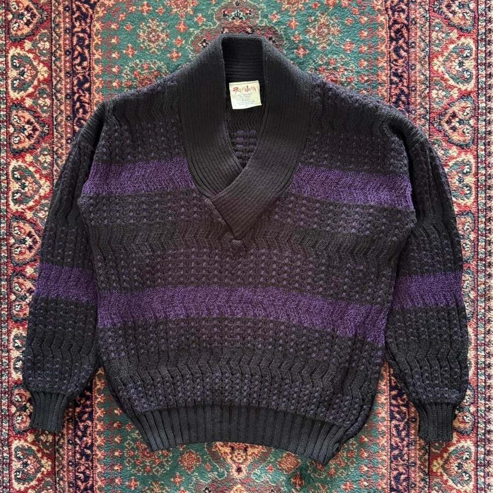Peter Werth Shawl Collar Textured Knit Sweater